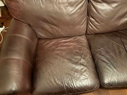 Photo of free 2x Leather Sofas (Linthwaite) #3