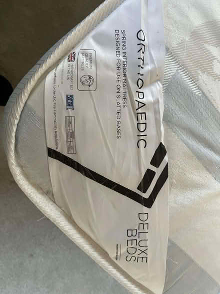 Photo of free Pair of blue divan twin beds with mattresses with fire label (Church Icomb GL54) #3