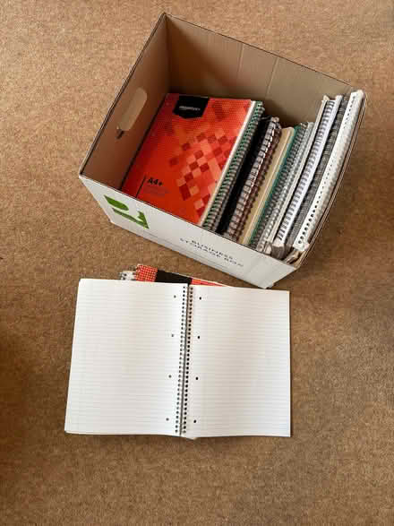 Photo of free Big box of part used A4 spiral bound notebooks (Grimsbury OX16) #1