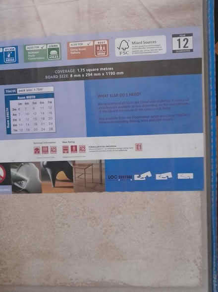 Photo of free 2 unopened packs Tileloc flooring (Bridgnorth High Town WV16) #1