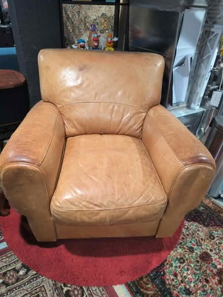 Photo of free Leather club chair (Brentwood) #1