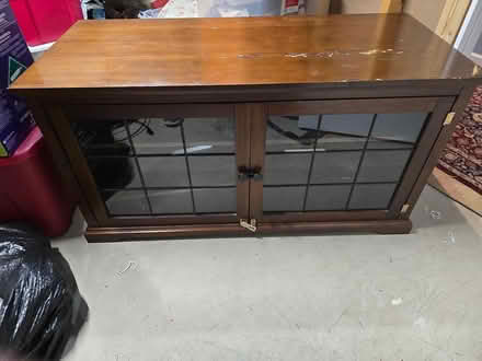 Photo of free Entertainment Cabinet w/Glass Doors (Between Cedar Sprngs-Kent City) #1