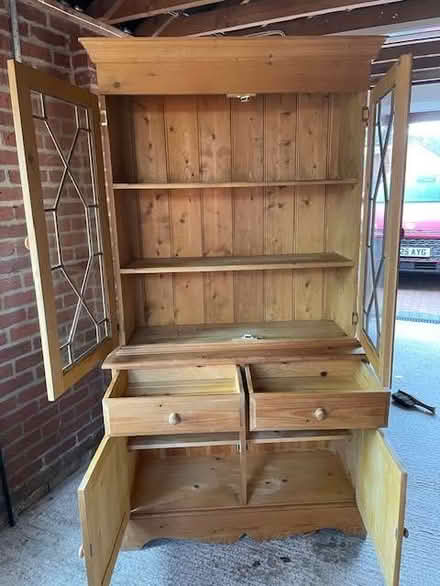 Photo of free Large Pinewood Dresser comprising display cabinet and base. (Didcot OX11) #2