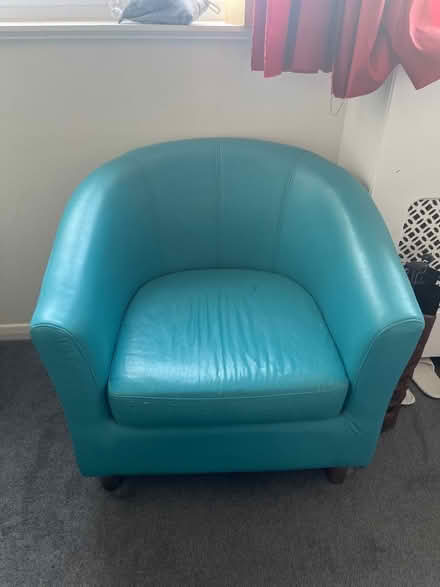 Photo of free Teal Tub chair (First Avenue. Hove.) #1