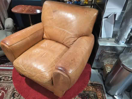 Photo of free Leather club chair (Brentwood) #2