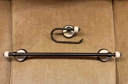 Photo of free Bronze/Ceramic Towel Bar, TP Holder (Reston, VA) #1