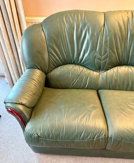 Photo of free Green leather sofa (Highway SL6) #3