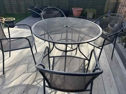 Photo of free Metal garden table and chairs (RG31 5WD) #2