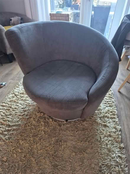 Photo of free Grey Swivel Arm Chair (Basingstoke RG23) #1