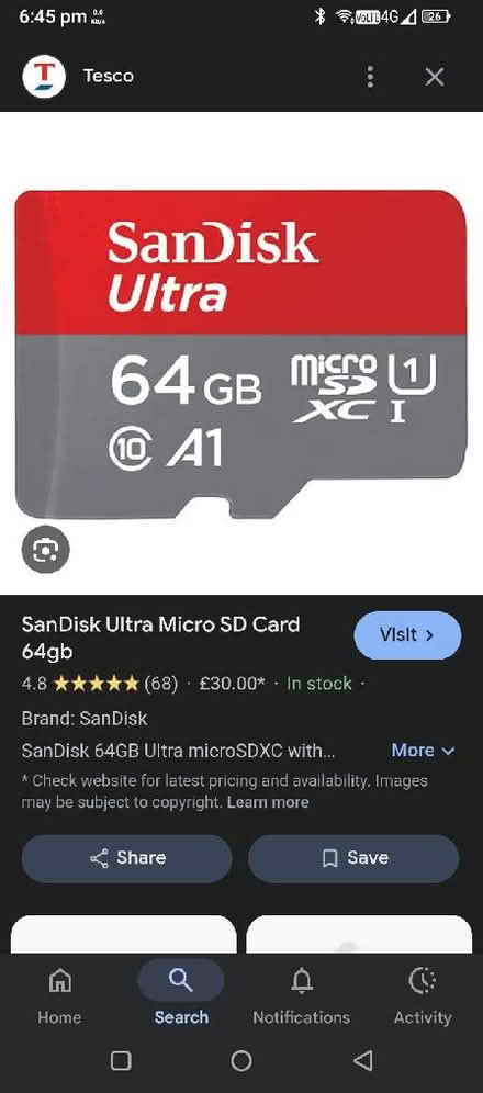 Photo of Micro SD card (St Helens TN35) #1