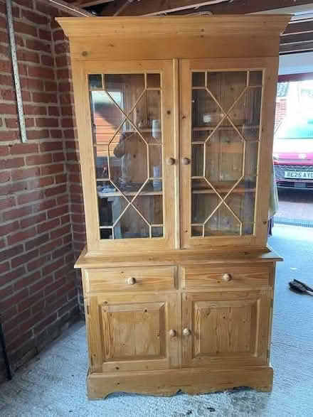 Photo of free Large Pinewood Dresser comprising display cabinet and base. (Didcot OX11) #1