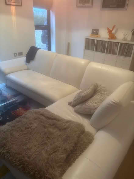 Photo of free White leather sofa (preston PR3) #1