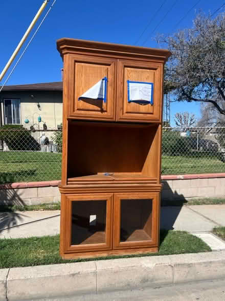 Photo of free CURB ALERT - lovely wooden hutch (Hawthorne) #1