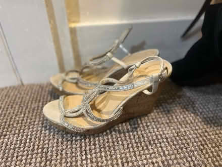 Photo of free Used silver open toes shoes (ME7) #1