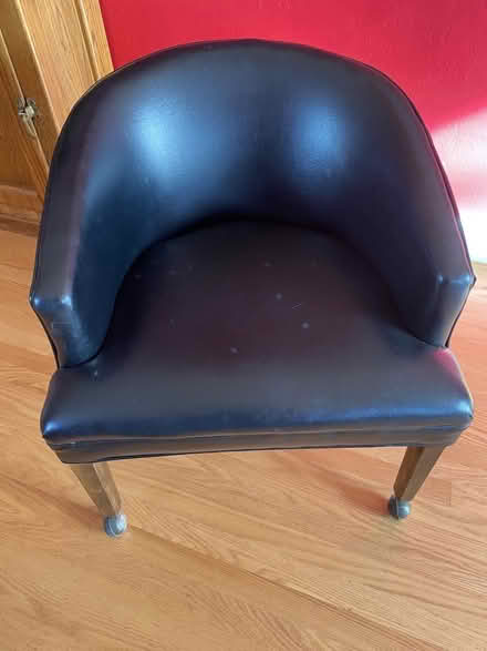 Photo of free Small leather & wood rolling chair (Near Highland Hospital) #2
