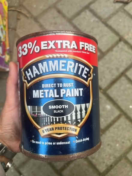 Photo of free Black metal paint - full tin (BN3 7BT) #1