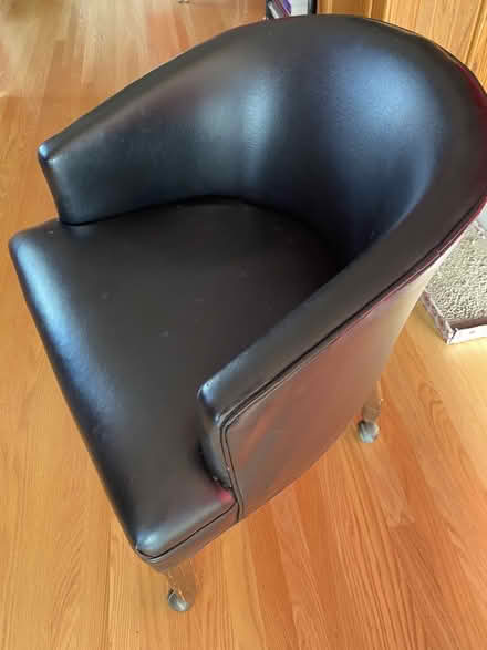 Photo of free Small leather & wood rolling chair (Near Highland Hospital) #3
