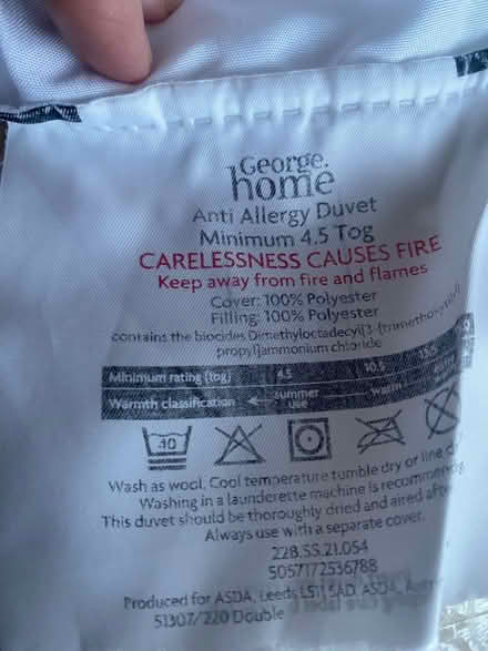 Photo of free Double duvet 4.5 tog (Upshire EN9) #2