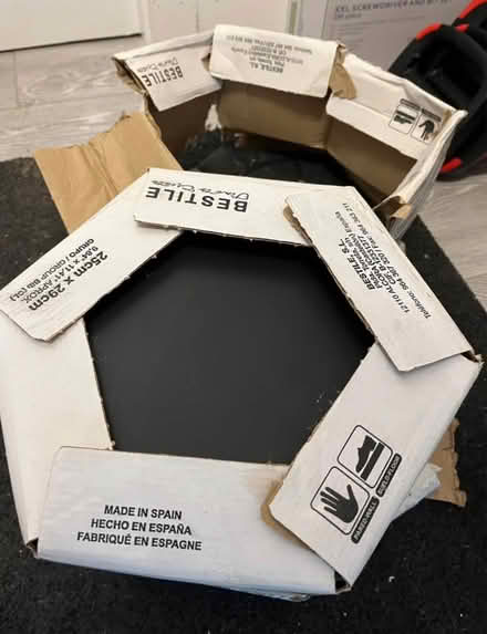 Photo of free Brand new 20 black hexagon tiles 25cm x 29cm (Newton Mearns G77) #3