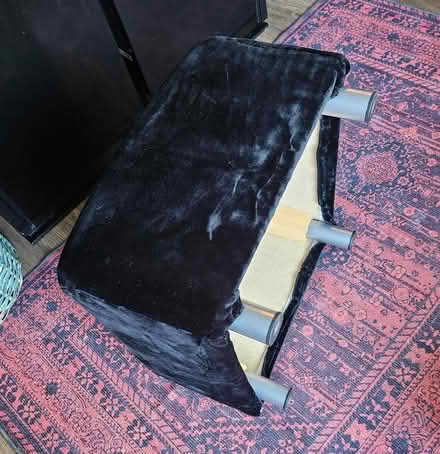 Photo of free Black velvet ottoman (S. Mary Ave, Sunnyvale) #2
