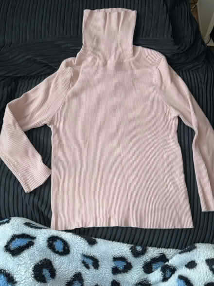 Photo of free Pink + Black T-Neck top size 12-14 (Levenshulme M19) #1