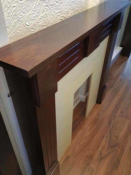 Photo of free Mahogany fire surround hearth and electric fire (Fallings Heath WS10) #1