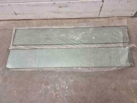 Photo of free 5 Glass shelves, 120w x 19d, 10mm (SW11 3SJ) #1