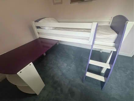 Photo of free White and purple cabin bed (Barnacre PR3) #1