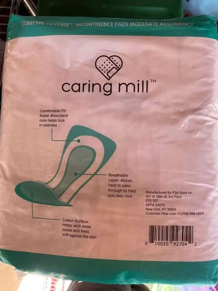 Photo of free Unopened bag of incontinence pads (West End of San Rafael) #1