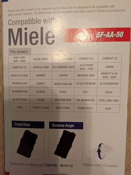 Photo of free Miele compatible hoover filter (Chelmsford CM1) #1