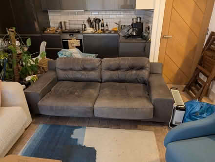 Photo of free Grey leather habitat sofa (Clerkenwell EC1R) #1