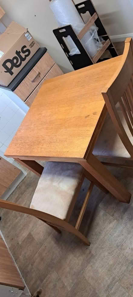 Photo of free Solid wood table and 2 chairs (loughborough LE11) #1