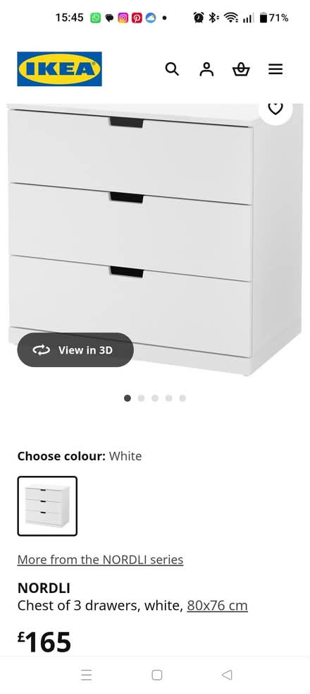 Photo of free Ikea chest of 3 drawers (UB5 5LW) #1