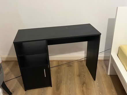 Photo of free Black wooden desk with cabinet (New Cross SE14) #1