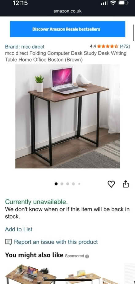 Photo of free Folding Computer Desk (Bethnal Green) #2