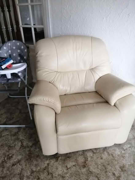 Photo of free Leather recliner chair (Stone. Staffs) #1