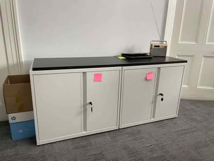Photo of free 3 Regular Office Cupboard Steel 2 Shelves Lockable (Fitzrovia NW1) #1