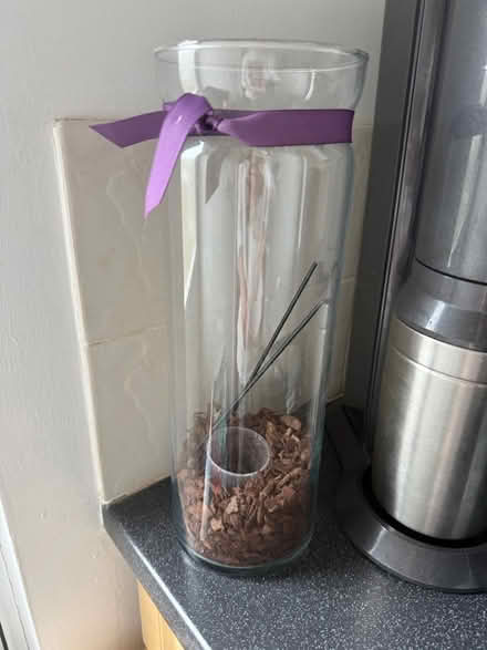 Photo of free Tall glass vase (Thrapston) #1