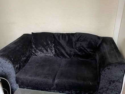 Photo of free Black velvet sofa (Bradford) #1
