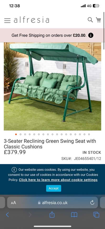 Photo of Canvas cover for three seater swing (Moulton Leys) #1