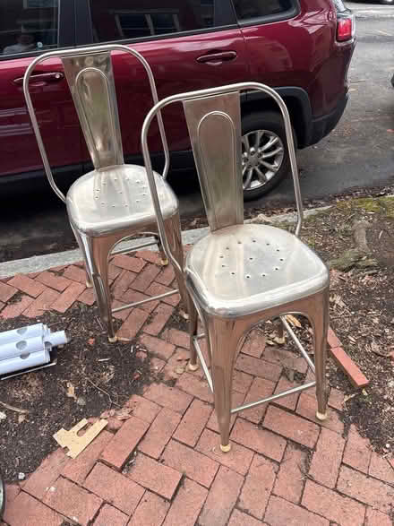 Photo of free 2 bar-height metal chairs (Capitol Hill) #1