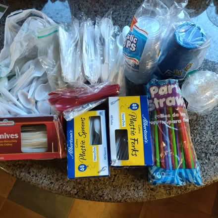 Photo of free Assorted Plastic Utensils & Cups (Redwood City -Whipple near ECR) #1