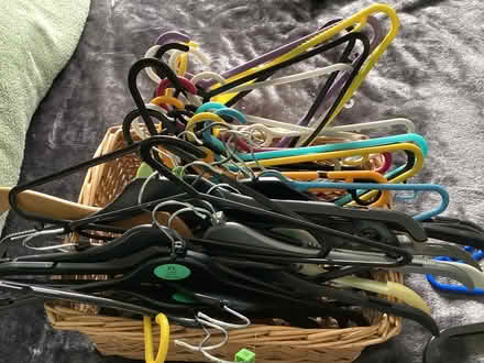 Photo of free Assortment of plastic coat hangers (Southport PR9) #1