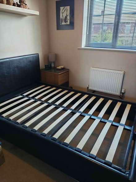 Photo of free 4ft Ottoman Bed Frame Black/Brown (M18 8GZ) #1