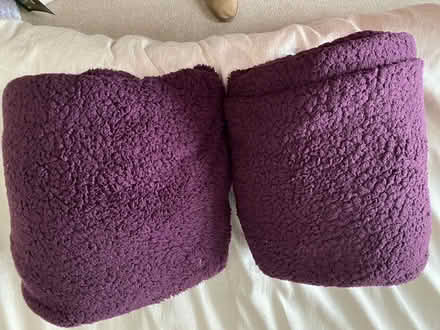 Photo of free 2 Large purple fleece blankets (Ashton OL6) #1