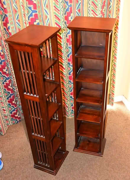 Photo of free CD Storage Towers, Dark Stain Wood (Two Available) (Willingham CB24) #2