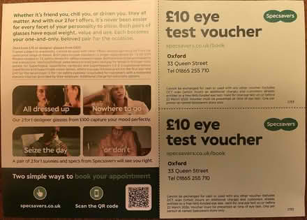 Photo of free £10 Specsavers Eye Test voucher (Marston OX3) #1