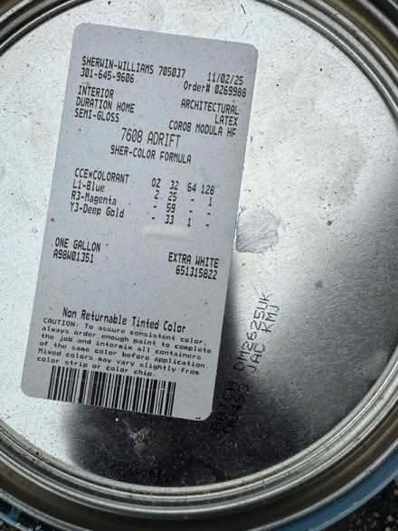 Photo of free Sherwin Williams paint (Wawa 11505 Berry Rd) #2