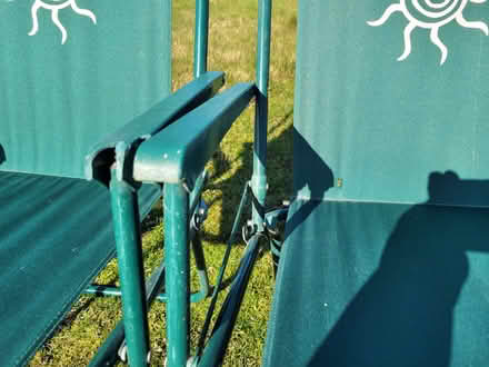 Photo of free Garden Chairs, set of five foldable metal frame with fabric (Merton Park SM4) #2