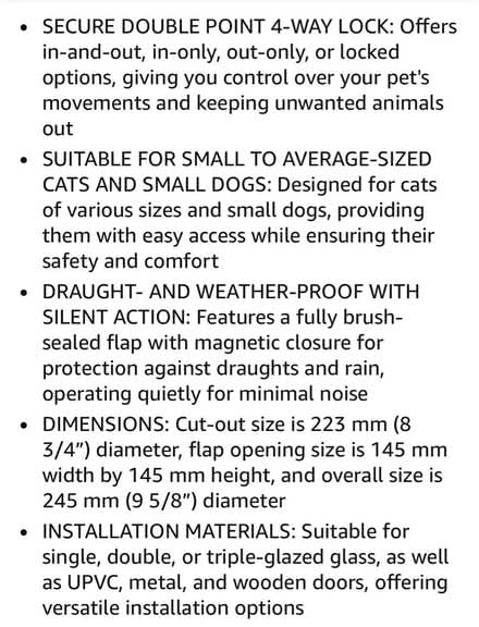 Photo of free Cat Mate Cat Flap (210) (Raynes Park SW20) #4